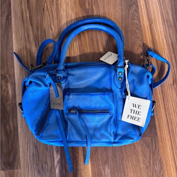 We The Free Handbags - We The Free Sapphire Blue Leather baby Emerson Satchel Bag